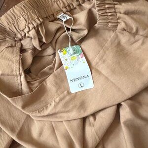 37. XL NENONA Women Elastic High Waist Ruffle Midi Skirts Knee Length Summer